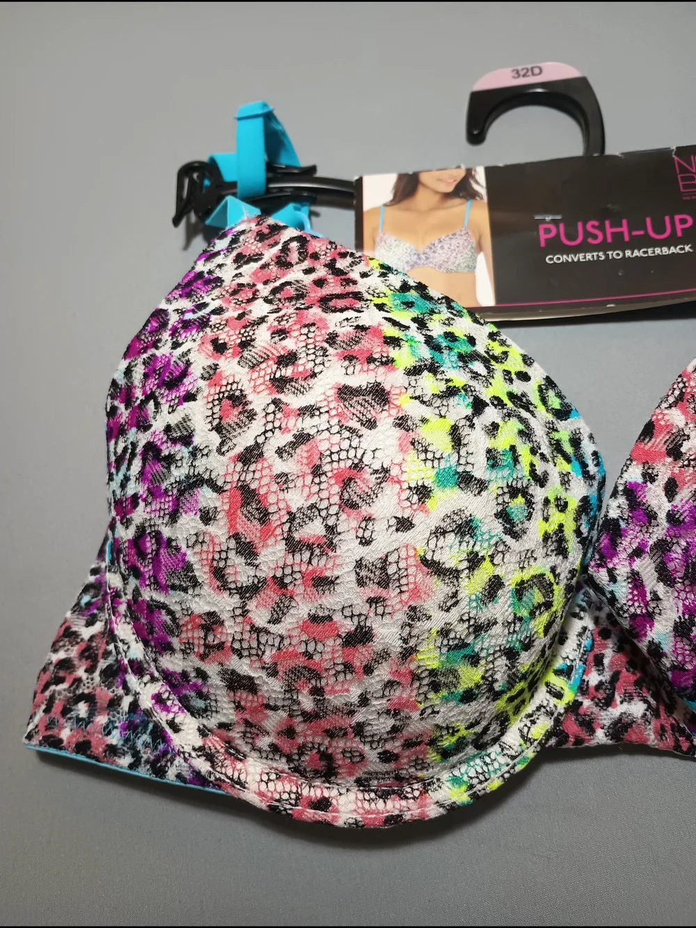 No Boundaries Allover Lace Animal Print Push Up Bra